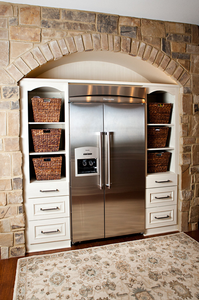 Refrigerator with Side Cabinets and Storage