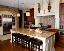 Kitchen with Island and Backsplash