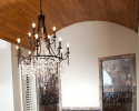 Rounded Ceiling with Chandelier in Master Bathroom